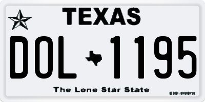 TX license plate DOL1195