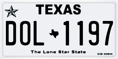 TX license plate DOL1197
