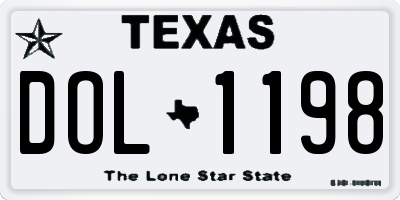TX license plate DOL1198