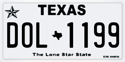 TX license plate DOL1199