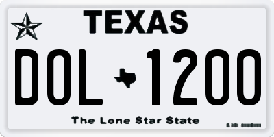 TX license plate DOL1200