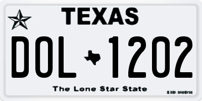 TX license plate DOL1202