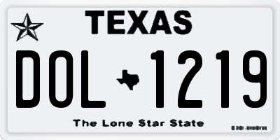 TX license plate DOL1219