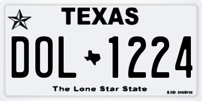 TX license plate DOL1224