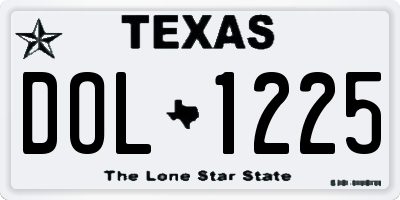 TX license plate DOL1225