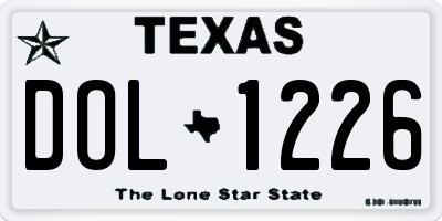 TX license plate DOL1226