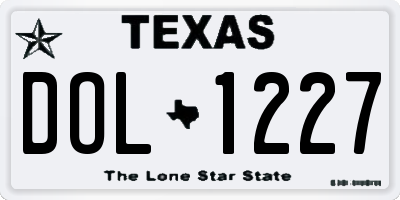 TX license plate DOL1227