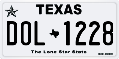 TX license plate DOL1228