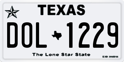 TX license plate DOL1229