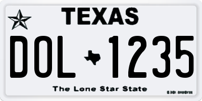 TX license plate DOL1235