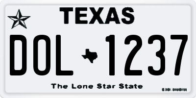 TX license plate DOL1237