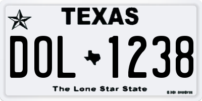 TX license plate DOL1238