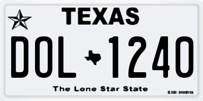 TX license plate DOL1240