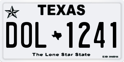 TX license plate DOL1241