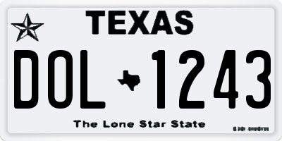 TX license plate DOL1243