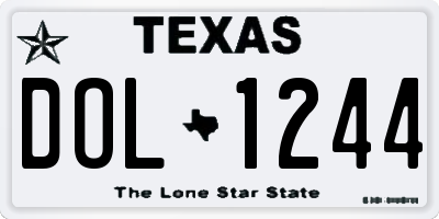 TX license plate DOL1244