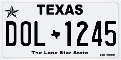 TX license plate DOL1245