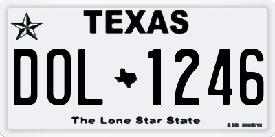 TX license plate DOL1246