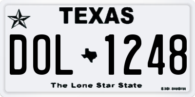 TX license plate DOL1248