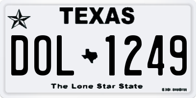 TX license plate DOL1249