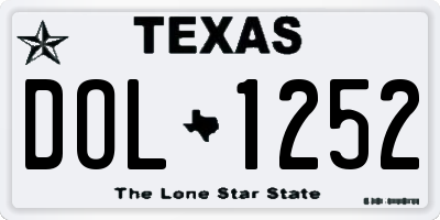 TX license plate DOL1252