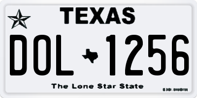 TX license plate DOL1256