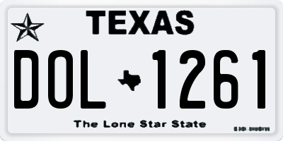TX license plate DOL1261