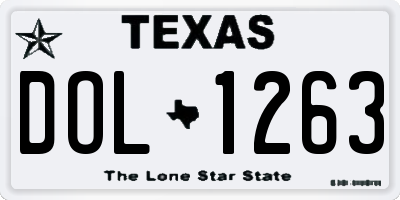 TX license plate DOL1263