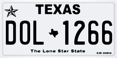 TX license plate DOL1266