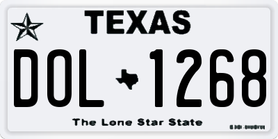 TX license plate DOL1268