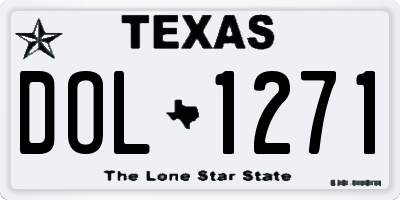 TX license plate DOL1271