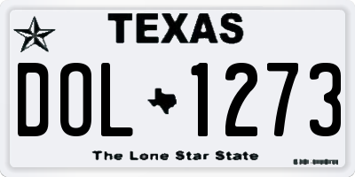 TX license plate DOL1273