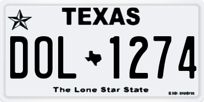 TX license plate DOL1274