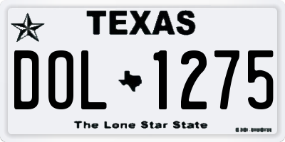 TX license plate DOL1275