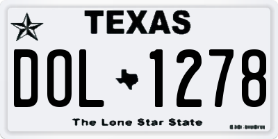 TX license plate DOL1278