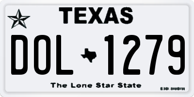 TX license plate DOL1279