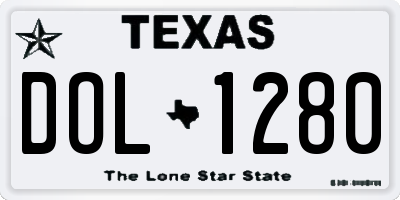TX license plate DOL1280