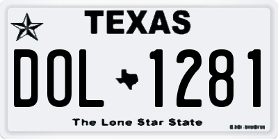 TX license plate DOL1281