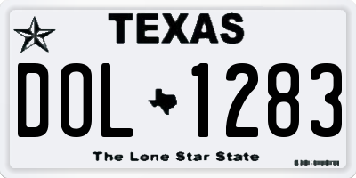 TX license plate DOL1283