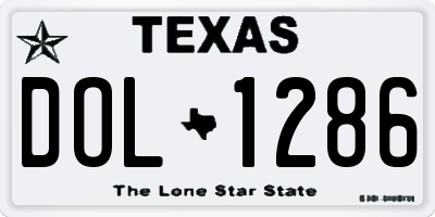 TX license plate DOL1286