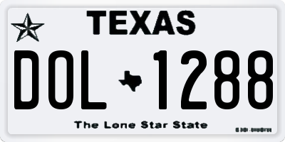 TX license plate DOL1288
