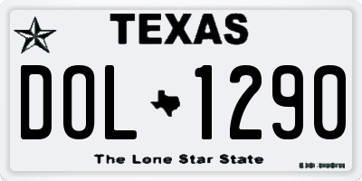 TX license plate DOL1290