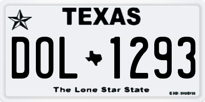 TX license plate DOL1293