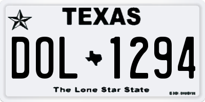 TX license plate DOL1294