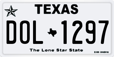 TX license plate DOL1297