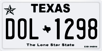 TX license plate DOL1298