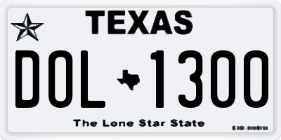 TX license plate DOL1300