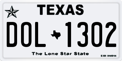 TX license plate DOL1302
