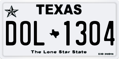 TX license plate DOL1304