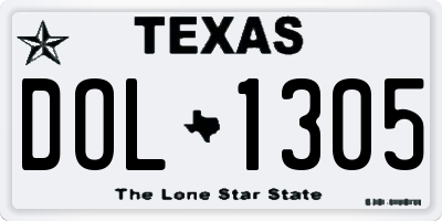 TX license plate DOL1305